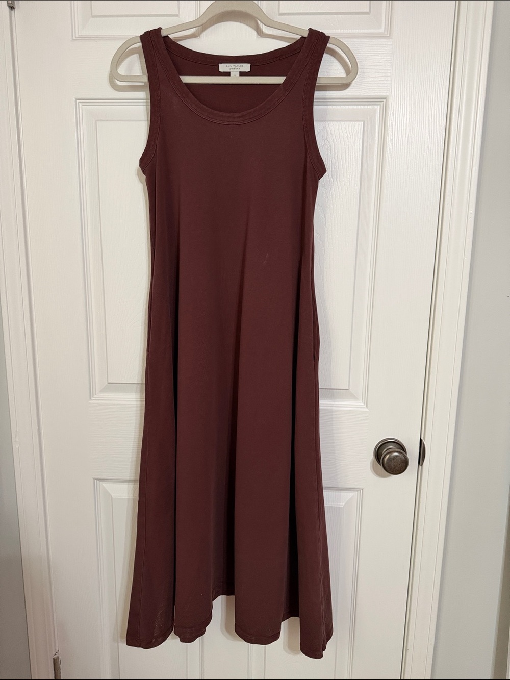 Ann Taylor Sleeveless Maxi Dress in Brown